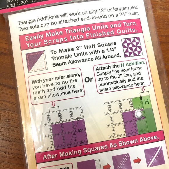 Guidelines 4 quilting Triangle additions NWT - Picture 6 of 11